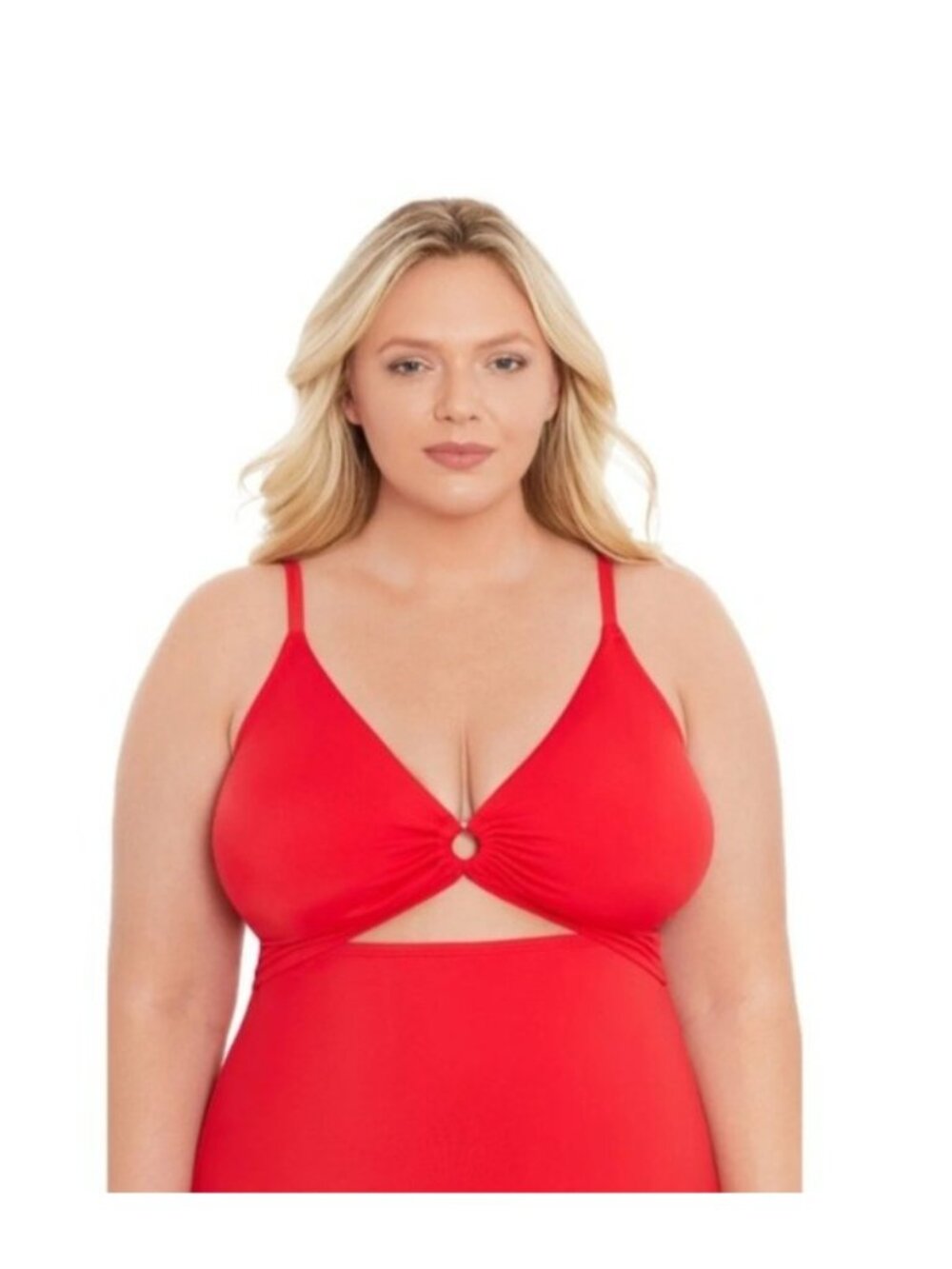 Women's Shade & Shore Swimsuit Red 3X  One Piece With Cut-out